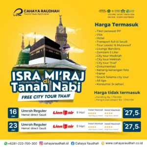 Umroh Plus Isra Mi'raj 6 Januari 2024