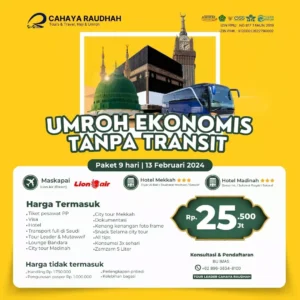 Umroh Ekonomis Tanpa Transit 13 Februari 2024