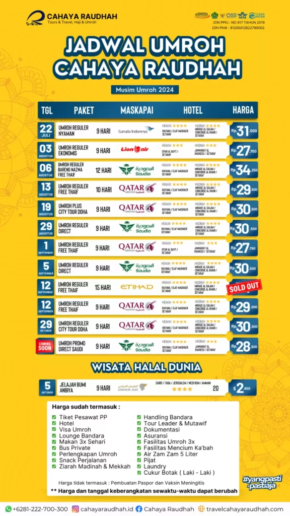 Update Seat 31 Mei Cahaya Raudhah