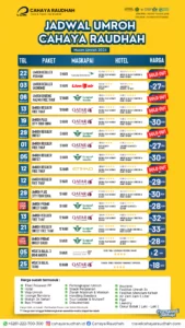 Update Jadwal Umroh Cahaya Raudhah 5 Juli 2024