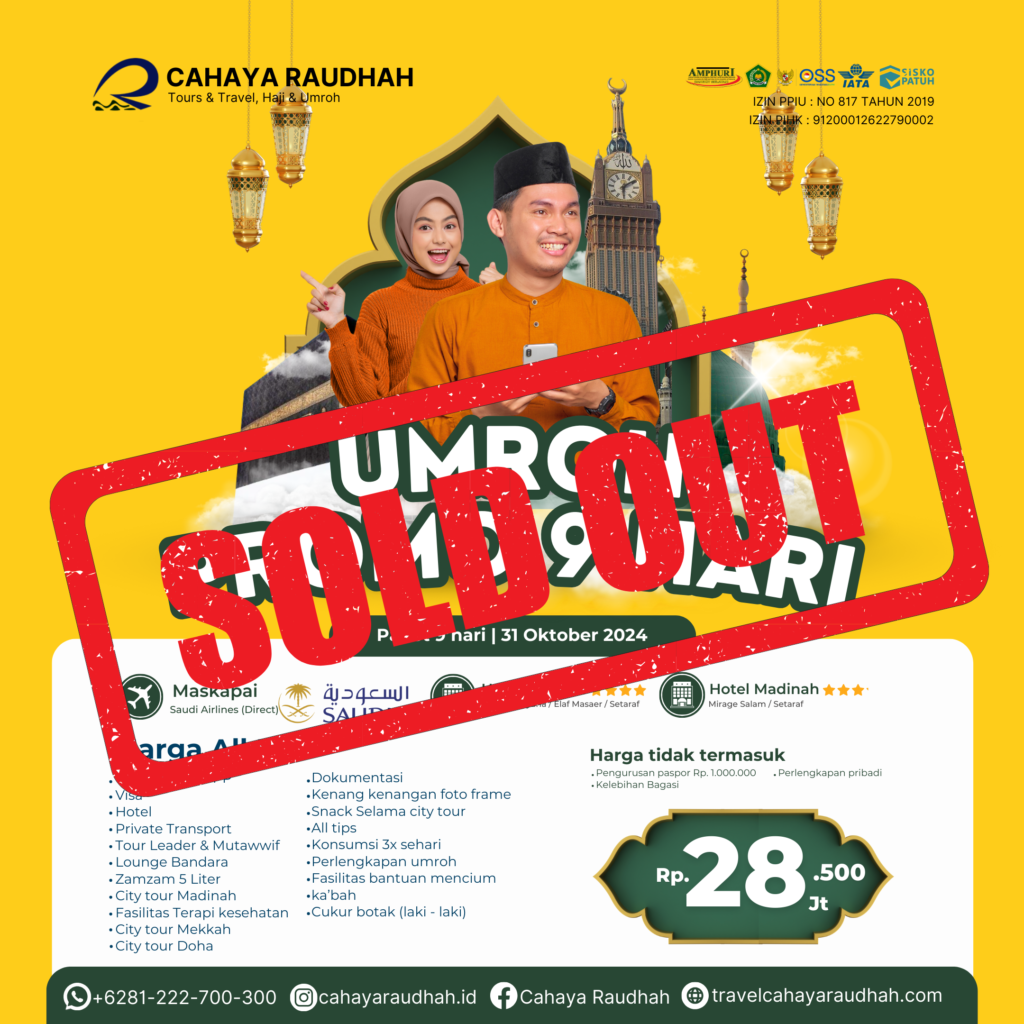 Paket Umroh 31 Oktober 2024 Cahaya Raudhah