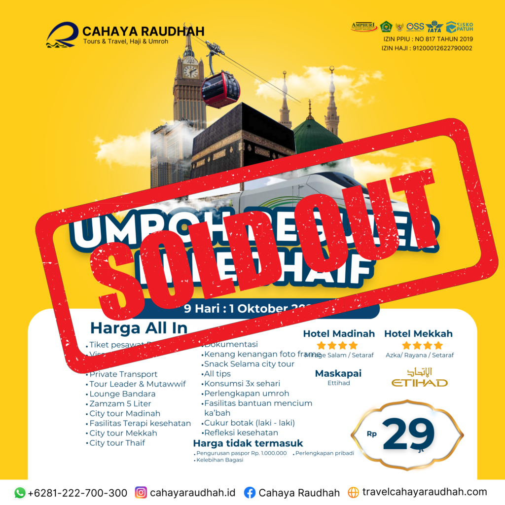Paket umroh 1 Oktober 2024 Cahaya Raudhah
