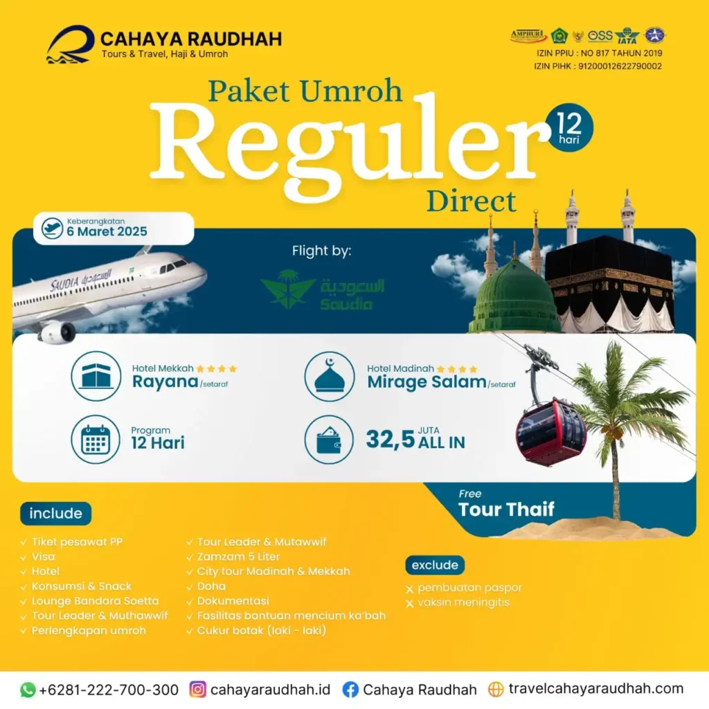 Paket Umroh 6 Maret 2025 Travel Umroh | Travel Haji Plus dan Furoda