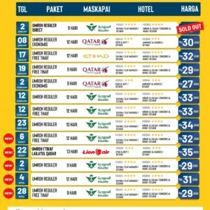 Update Seat Umroh 18 Oktober 2024