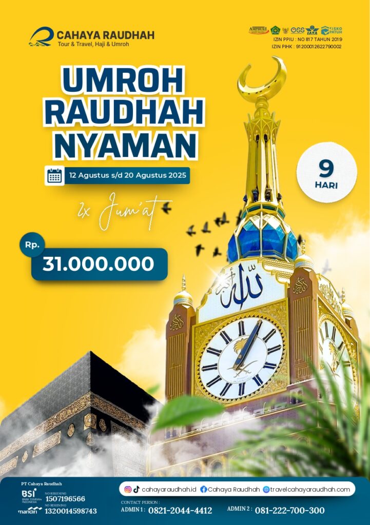 Itinerary Umroh 12 Agustus 2025 | Cahaya Raudhah | Travel Umroh | Travel Haji