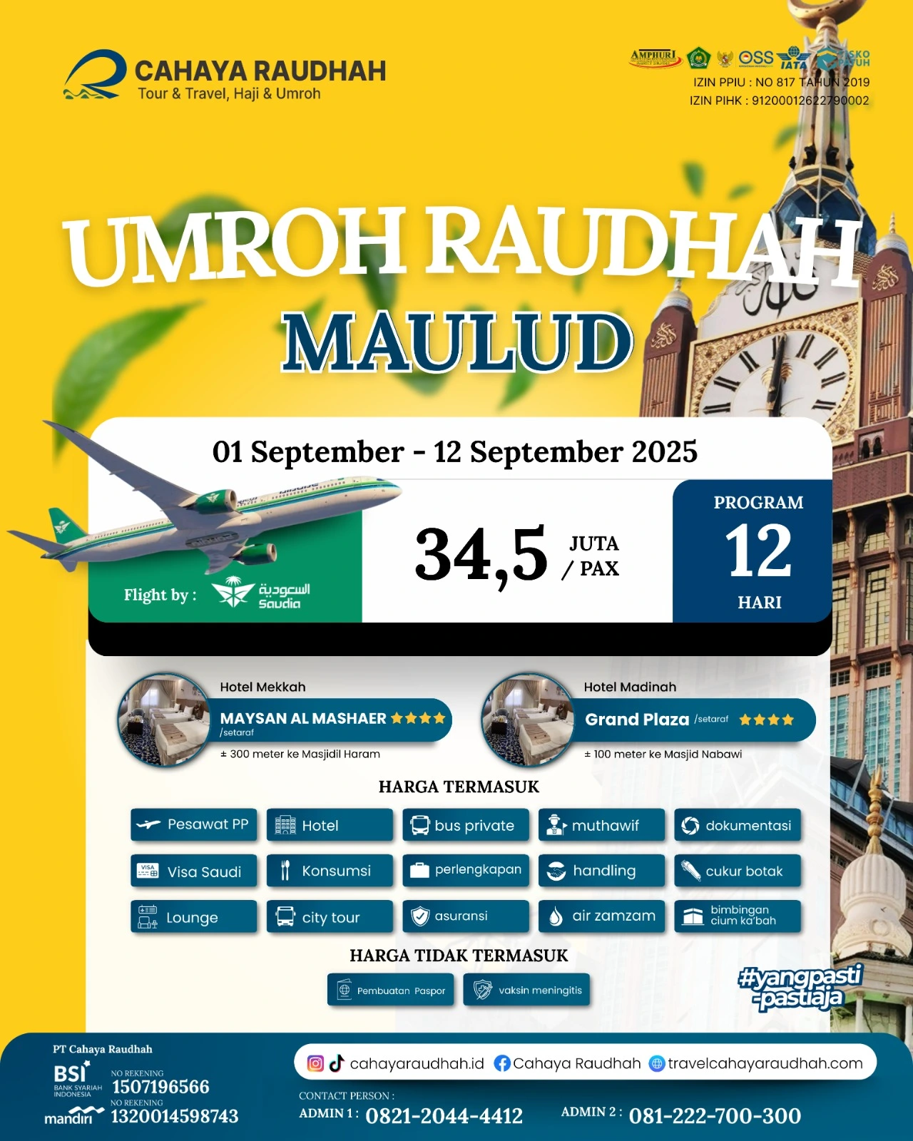 Paket umroh spesial Maulud Nabi Muhammad SAW 1 September 2025