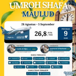 Paket umroh shafa 28 Agustus 2025 | Travel Umroh | Travel Haji