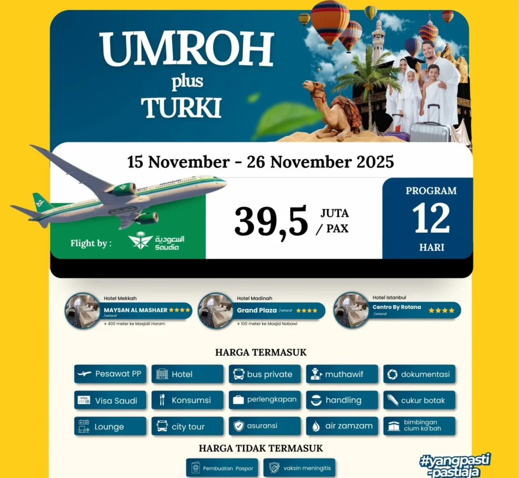 Paket Umroh Plus Turki 15 November 2025 | Travel Umroh | Cahaya Raudhah | Travel haji