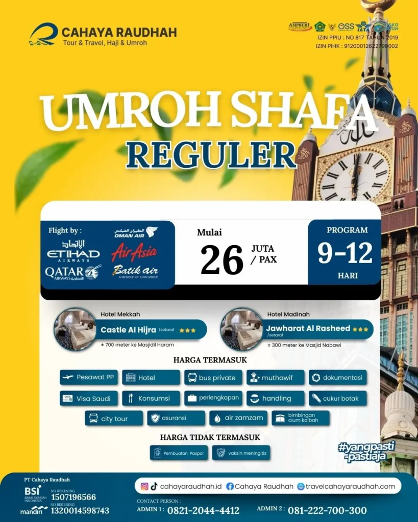 Harga Tiket Umroh Shafa Cahaya Raudhah | Travel Umroh | Travel Haji