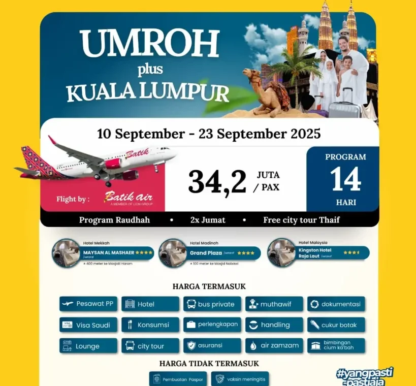 Umroh Plus Malaysia 10 Spetember 2025 | Cahaya Raudhah | Travel Umroh | Travel haji