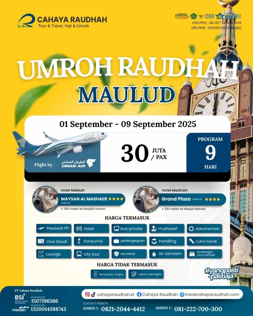 Paket Umroh 1 September 9 Hari