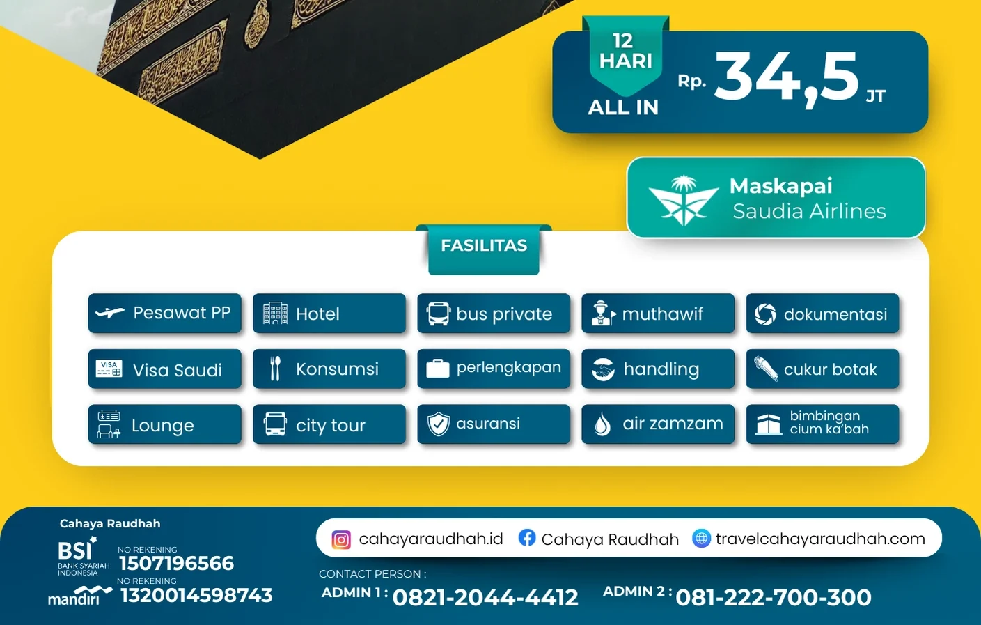 Gambaran Itinerary dan Rundown Kegiatan Umroh 12 hari Cahaya Raudhah