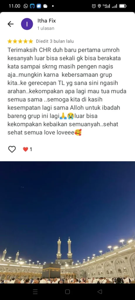 Testimoni jamaah umroh cahaya raudhah tour and travel