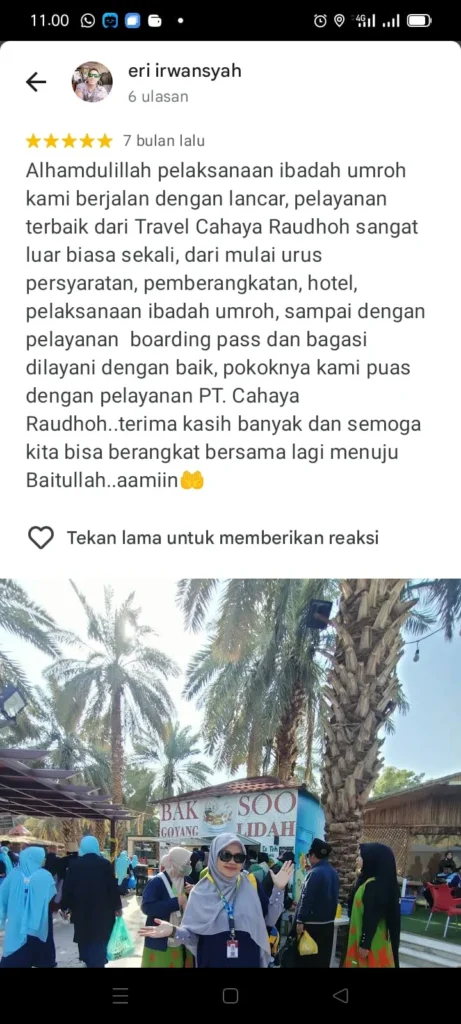 Testimoni jamaah umroh cahaya raudhah tour and travel
