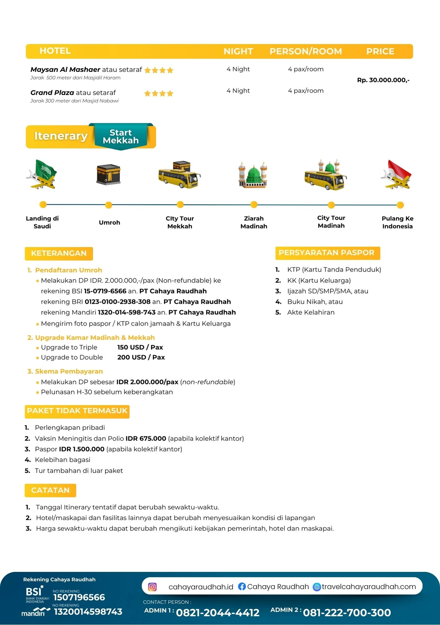 Gambaran dan Rundown Umroh 9 hari | Travel Umroh | Travel haji