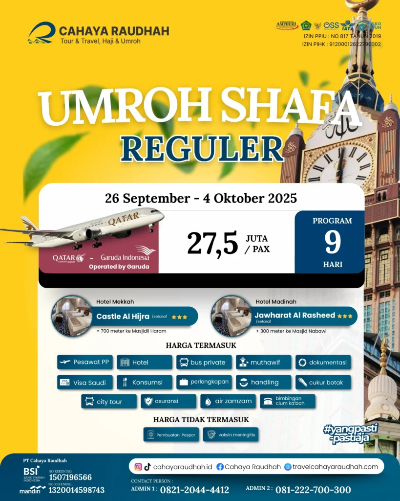 Paket Umroh 26 September 2025 | Travel Umroh | Travel haji