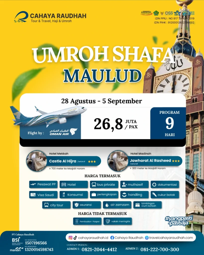 Paket Umroh 28 Agustus 2025 | Cahaya Raudhah | Travel Umroh | Travel Haji