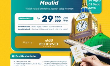 Paket Umroh Bintang 3 keberangkatan 24 Agustus 2026 Cahaya raudhah Tour and Travel
