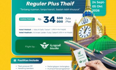 Paket Umroh 24 September Plus Thaif 12 hari Cahaya Raudhah Tour and Travel haji Umroh