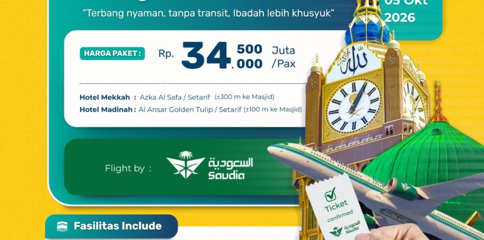 Paket Umroh 24 September Plus Thaif 12 hari Cahaya Raudhah Tour and Travel haji Umroh