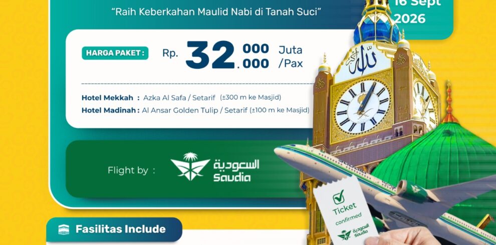 Paket Umroh 8 September 2026 Cahaya raudhah